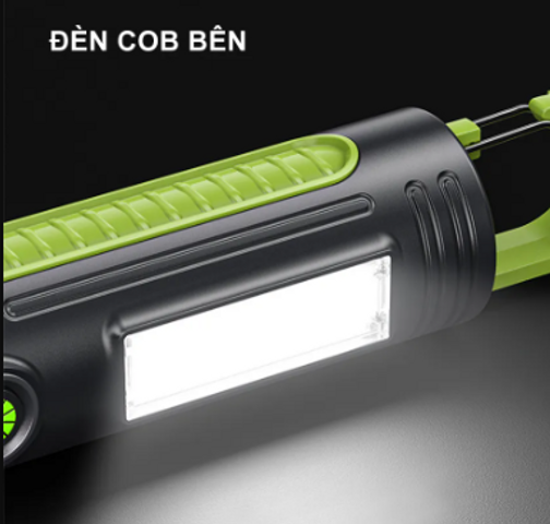 Đèn Pin LED COB Sạc Giá Rẻ 4 Chế Độ Sáng, Siêu Sáng Tiết Kiệm Năng Lượng Cho Du Lịch, Cắm Trại, Đi Rừng, Soi Cá - Tặng Chất Lượng!