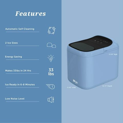 Máy làm đá viên để bàn Orgo The Aspen - Sản phẩm hoàn hảo cho gia đình, tạo đá nhanh chóng và tiện lợi tại nhà