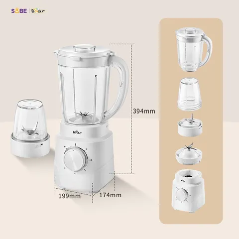Máy xay sinh tố 1.5L Bear SB-MX15L - Công suất 700W, 6 chế độ xay đa năng, dao xay 6 lưỡi, an toàn và bền bỉ