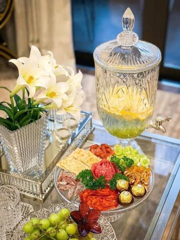 Bình đựng nước thủy tinh Godinger Dublin 3,8L - Sang trọng cho tiệc BBQ, cocktail, nước detox - Phụ kiện bếp nhà hàng, quà tặng hoàn hảo