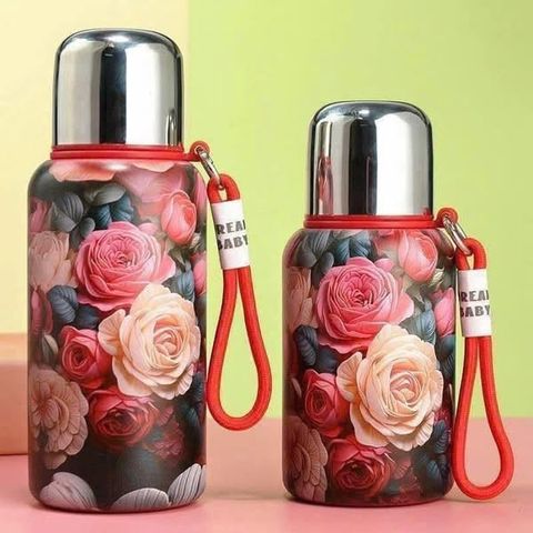 Bình giữ nhiệt VACUUM hoa vintage - Giữ nhiệt hoàn hảo, thiết kế thanh lịch, nhỏ gọn & thời trang cho mọi mùa!