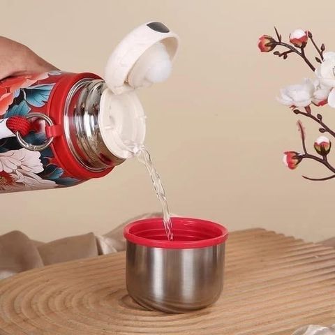 Bình giữ nhiệt VACUUM hoa vintage - Giữ nhiệt hoàn hảo, thiết kế thanh lịch, nhỏ gọn & thời trang cho mọi mùa!