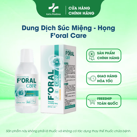 Nước Súc Miệng F'oral Care 250ml - Làm Trắng Răng, Khử Mùi Hôi, Sạch Mảng Bám, Giúp Nướu Khỏe Mạnh