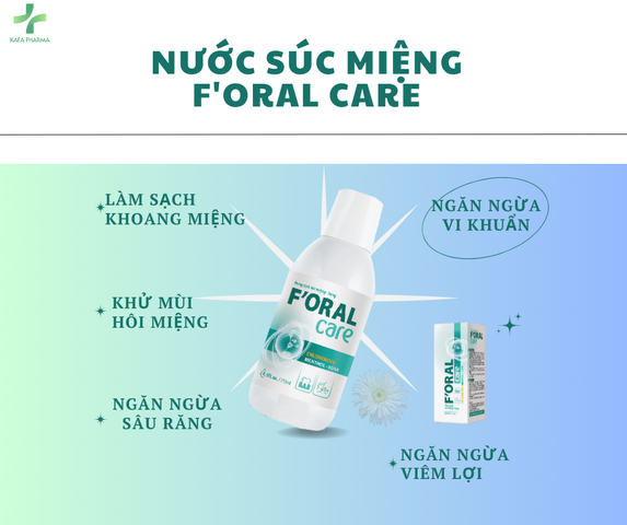 Nước Súc Miệng F'oral Care 250ml - Làm Trắng Răng, Khử Mùi Hôi, Sạch Mảng Bám, Giúp Nướu Khỏe Mạnh