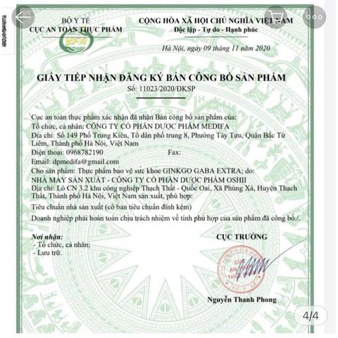 Viên uống bổ não Ginkgo Gaba Extra 60 viên - Giảm đau đầu, mất ngủ, hỗ trợ tuần hoàn não và rối loạn tiền đình.