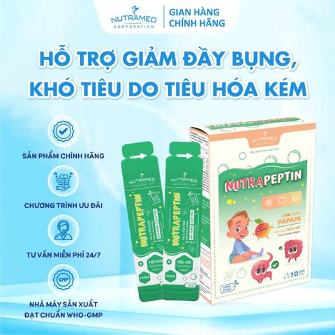 Gói Uống Nutrapeptin - Hỗ Trợ Giảm Đầy Bụng, Khó Tiêu, Tiêu Hóa Kém (10 Gói) - Sản Phẩm Nutramed Chính Hãng