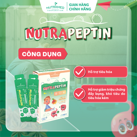 Gói Uống Nutrapeptin - Hỗ Trợ Giảm Đầy Bụng, Khó Tiêu, Tiêu Hóa Kém (10 Gói) - Sản Phẩm Nutramed Chính Hãng