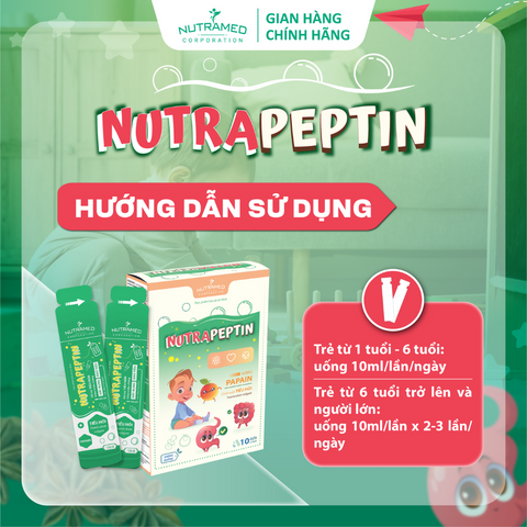 Gói Uống Nutrapeptin - Hỗ Trợ Giảm Đầy Bụng, Khó Tiêu, Tiêu Hóa Kém (10 Gói) - Sản Phẩm Nutramed Chính Hãng
