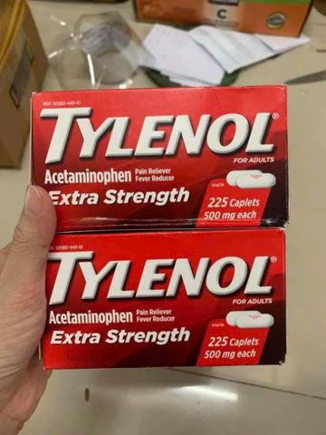 Viên Giảm Đau Hạ Sốt Tylenol Mỹ - Viên Nén Acetaminophen 500mg, Giảm Đau Đầu, Đau Cơ, Hạ Sốt, Hỗ Trợ Sức Khỏe Gia Đình