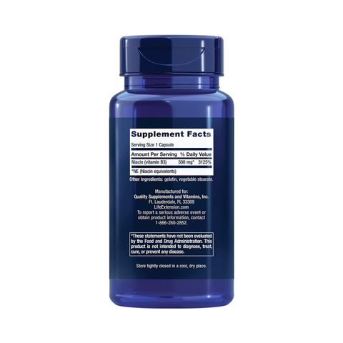 Viên Uống Niacin Vitamin B3 Life Extension - Hỗ Trợ Cân Bằng Cholesterol Tốt, Tăng Cường Sức Khỏe Tim Mạch (100 viên)