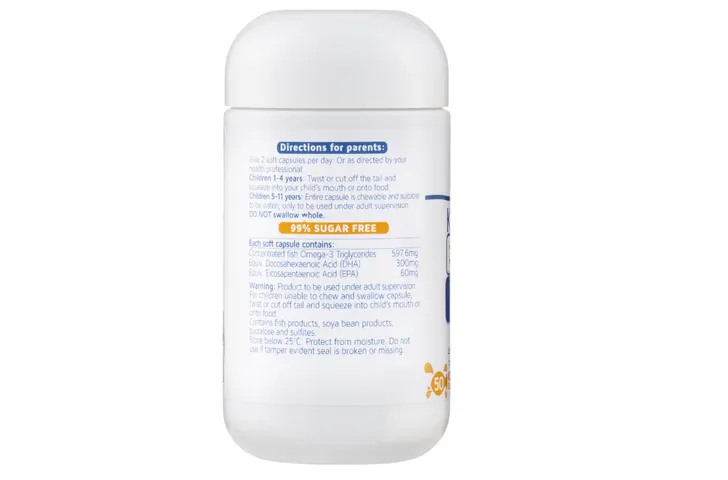 Viên nhai Nature's Way Kids Smart DHA 300mg - Hỗ trợ phát triển não bộ và thị giác cho bé, hương cam thơm ngon (50 viên)