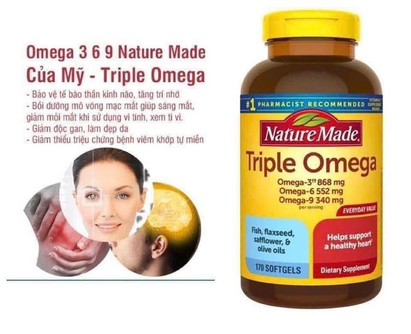 Viên uống triple Omega 3-6-9 Nature Made 74 viên Mỹ  300707