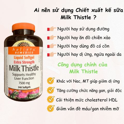 Viên Uống Kế Sữa Holista Canada - 240 Viên Hỗ Trợ Giải Độc Gan, Cải Thiện Chức Năng Gan, Cho Người Tiểu Đường
