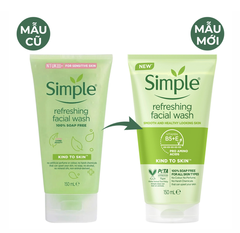 Sữa Rữa Mặt Simple Kind To Skin Refreshing Facial 150M (Mẫu Mới) 300717