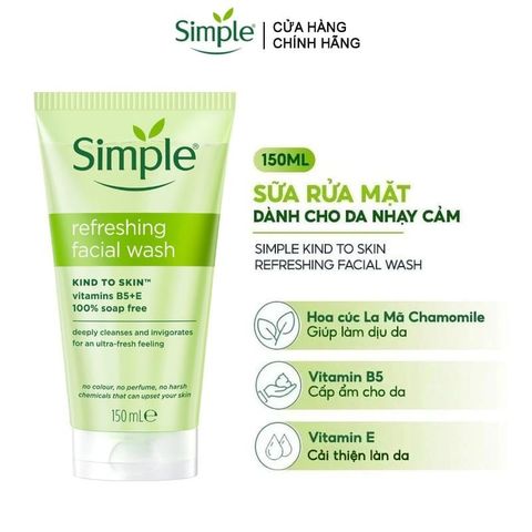 Sữa Rữa Mặt Simple Kind To Skin Refreshing Facial 150M (Mẫu Mới) 300717