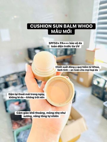 Phấn Tươi Chống Nắng Whoo UV Ultimate Anti-Wrinkle Cushion Sun Balm NAD+ SPF50+/PA++++ - Trang Điểm Và Chống Nhăn Chất Lượng Cao