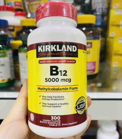 Viên Uống Kirkland Vitamin B12 5000 Mcg - Hỗ Trợ Năng Lượng, Sức Khỏe Thần Kinh - Chai 300 Viên Bổ Sung Thiết Yếu Cho Cơ Thể