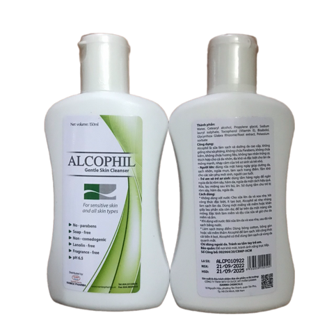 Sữa Rửa Mặt Alcophil Ngừa Mụn - Dành Cho Da Nhạy Cảm, Trẻ Sơ Sinh - An Toàn & Dưỡng Ẩm - 150ml