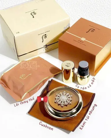 The Whoo set cushion the Whoo hoa hiên tái sinh tone 21: trắng sáng Tự Nhiên