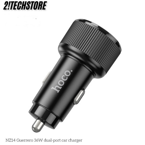 Tẩu sạc ô tô Hoco NZ14 sạc nhanh 18W, 2 cổng USB-A, Thiết kế nhỏ gọn, chất liệu hợp kim nhôm
