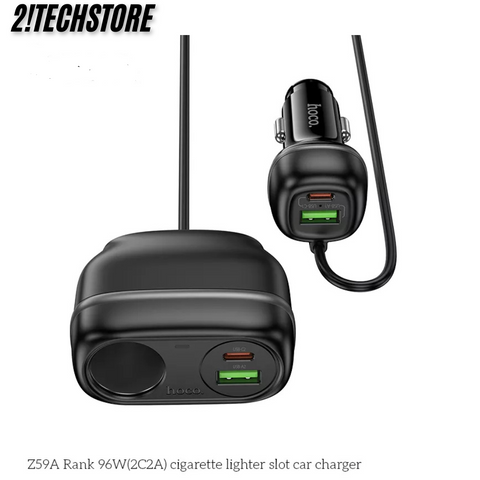 Tẩu sạc ô tô Hoco Z59A 96W sạc nhanh đa cổng 4 cổng USB (2 Type-C, 2 USB-A)