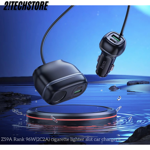 Tẩu sạc ô tô Hoco Z59A 96W sạc nhanh đa cổng 4 cổng USB (2 Type-C, 2 USB-A)