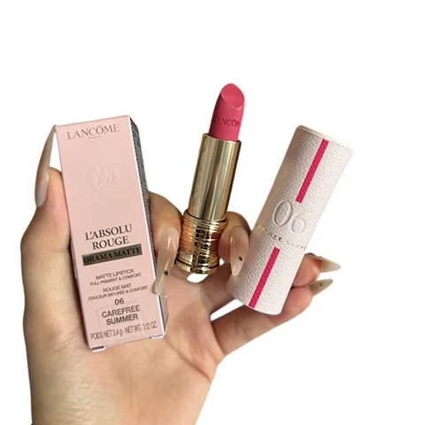 Son Lancôme Absolute Perfect Velvet Matte 06 Carefree Summer - Son Môi Hồng Sen Hạn Chế Sang Trọng, Độ Bám Màu Lâu, Dưỡng Ẩm Mượt Mà