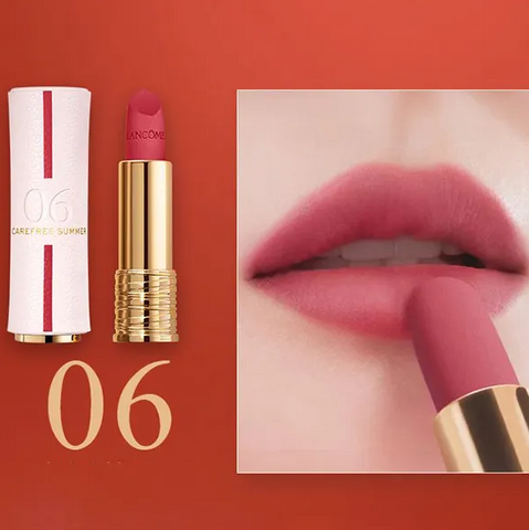 [ không hộp ] Son Lancôme Absolute Perfect Lipstick Velvet Matte Lucky Limited Edition 06 Carefree Summer Màu Hồng Sen