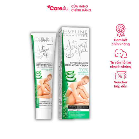 Kem tẩy lông Eveline Active Epil 125ML - Tẩy lông cho da nhạy cảm chiết xuất lô hội, dưỡng ẩm và làm dịu da