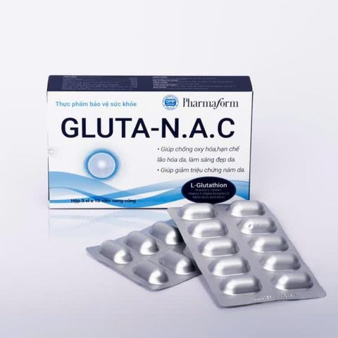 Viên Uống Hỗ Trợ Làm Sáng Da Pharmaform Gluta-N.A.C - Giải Pháp Chống Oxy Hóa, Làm Sáng Da, Mờ Nám, Dinh Dưỡng Da Rạng Rỡ