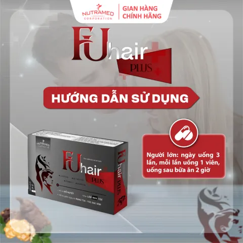 Viên uống Fuhair Plus - Hỗ trợ giảm rụng tóc, làm đen tóc và chăm sóc tóc chắc khỏe - Nutramed