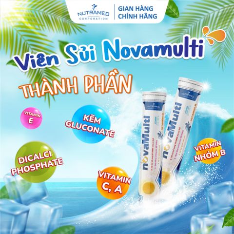 Viên sủi NovaMulti bổ sung vitamin và khoáng chất, hỗ trợ tăng cường sức đề kháng, giảm mệt mỏi (20 viên)