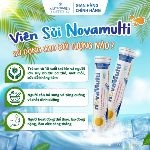 Viên sủi NovaMulti bổ sung vitamin và khoáng chất, hỗ trợ tăng cường sức đề kháng, giảm mệt mỏi (20 viên)
