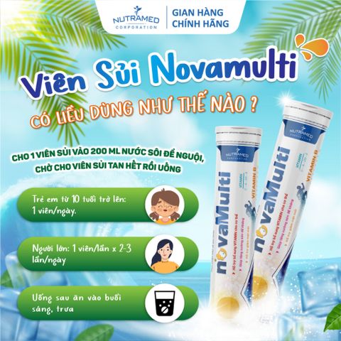 Viên sủi NovaMulti bổ sung vitamin và khoáng chất, hỗ trợ tăng cường sức đề kháng, giảm mệt mỏi (20 viên)