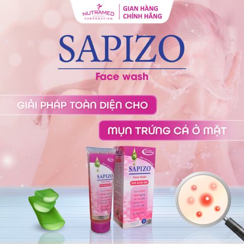 Gel Rửa Mặt Sapizo 100g - Sạch Da, Cải Thiện Mụn - Dành Cho Da Dầu và Da Hỗn Hợp - Sản Phẩm Chính Hãng