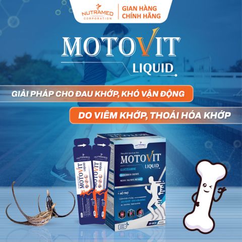 Gói Uống Motovit Liquid Hỗ Trợ Đau Khớp, Viêm Khớp & Thoái Hóa Khớp - 20 Gói 15ml - Sản Phẩm Bổ Trợ Xương Khớp Nutramed