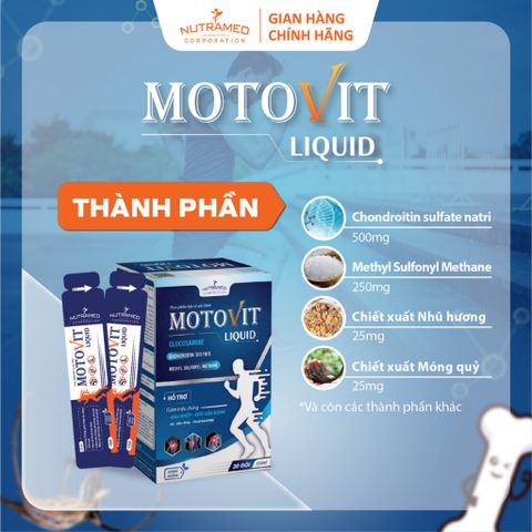 Gói Uống Motovit Liquid Hỗ Trợ Đau Khớp, Viêm Khớp & Thoái Hóa Khớp - 20 Gói 15ml - Sản Phẩm Bổ Trợ Xương Khớp Nutramed