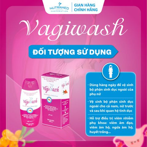 Nhũ Dịch Vệ Sinh Phụ Nữ Vagiwash 100ml - Khử Mùi Hôi, Duy Trì Độ Ẩm, Hỗ Trợ Sức Khỏe Phụ Khoa, An Toàn và Hiệu Quả