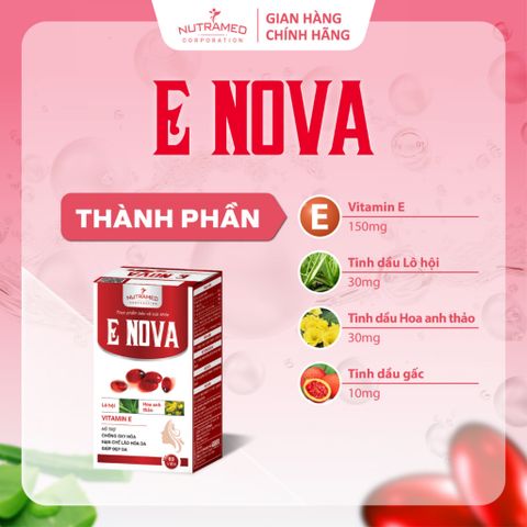 Viên uống E Nova Nutramed - Hỗ trợ ngăn ngừa lão hóa da, đẹp da, chống oxy hóa (60 viên)