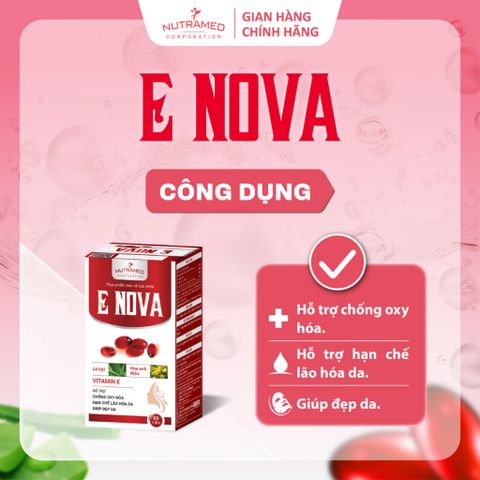 Viên uống E Nova Nutramed - Hỗ trợ ngăn ngừa lão hóa da, đẹp da, chống oxy hóa (60 viên)