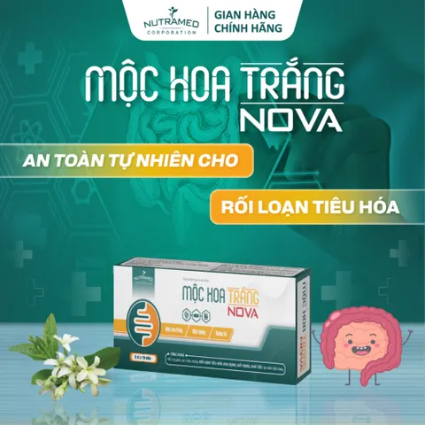 Viên uống Mộc Hoa Trắng Nova - Hỗ trợ sức khỏe đường ruột và viêm đại tràng (30 viên) - Nutramed
