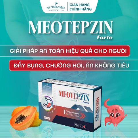 Viên uống tiêu hóa Meotepzin Forte 30 viên - Giải pháp hỗ trợ giảm đầy bụng, chướng hơi, khó tiêu - Bổ sung enzym tiêu hóa hiệu quả
