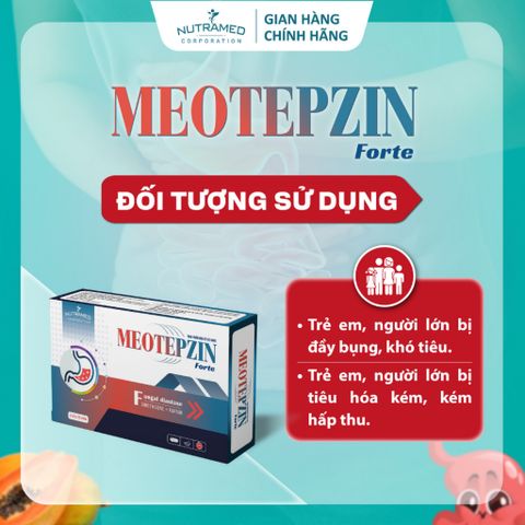 Viên uống tiêu hóa Meotepzin Forte 30 viên - Giải pháp hỗ trợ giảm đầy bụng, chướng hơi, khó tiêu - Bổ sung enzym tiêu hóa hiệu quả