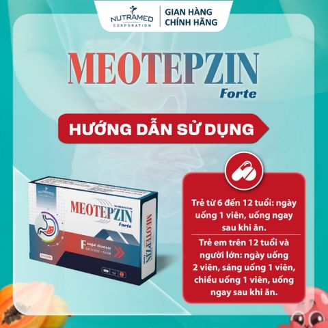 Viên uống tiêu hóa Meotepzin Forte 30 viên - Giải pháp hỗ trợ giảm đầy bụng, chướng hơi, khó tiêu - Bổ sung enzym tiêu hóa hiệu quả
