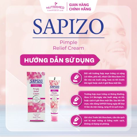 Kem Sapizo Cream 25g - Hỗ trợ cải thiện mụn trứng cá, làm mờ thâm và sẹo, dưỡng da mịn màng, chính hãng, an toàn cho làn da.