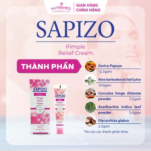 Kem Sapizo Cream 25g - Hỗ trợ cải thiện mụn trứng cá, làm mờ thâm và sẹo, dưỡng da mịn màng, chính hãng, an toàn cho làn da.
