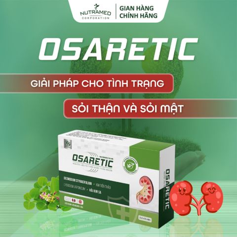 Viên Uống Osaretic Nutramed Hỗ Trợ Giải Quyết Sỏi Thận và Sỏi Mật - Giúp Lợi Tiểu, Tăng Cường Đào Thải Cặn Lắng (30 Viên)