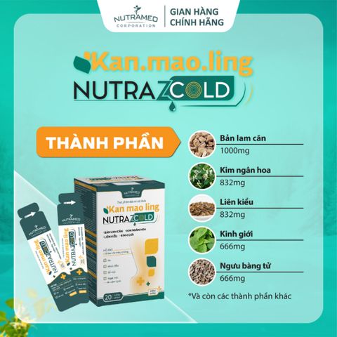 Gói Uống Kan Mao Ling - Hỗ Trợ Cảm Cúm, Cảm Lạnh Từ Thiên Nhiên (20 Gói x 10ml) - Nutramed