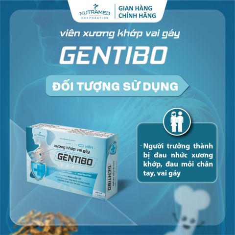Viên uống Gentibo hỗ trợ giảm đau xương khớp, mỏi chân tay và vai gáy - Giải pháp cho sức khỏe xương khớp (30 viên)