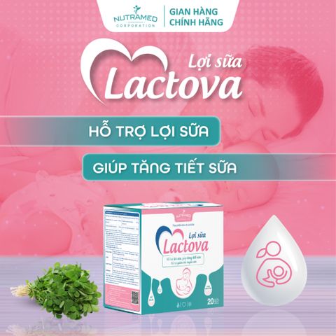 Cốm Lợi Sữa Lactova 20 Gói - Giải Pháp Tăng Tiết Sữa & Giảm Tắc Tuyến Sữa Cho Phụ Nữ Sau Sinh - Nutramed